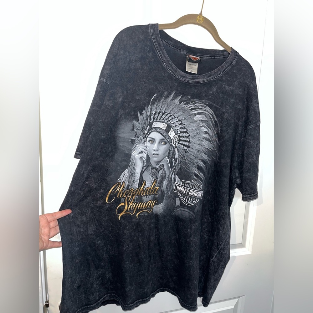 Harley-Davidson Native American Cherohala Skyway Smoky Mountains Dealer Tee XL